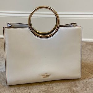 Kate Spade White Rock Road Sam White and Gold Handbag